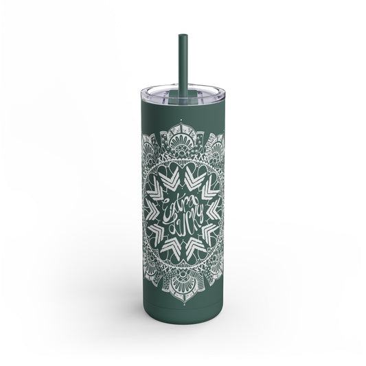 Extra Lucky Maars Maker Skinny Matte Tumbler, 20oz white on Black, Pine Needle, Deep Teal, Indigo