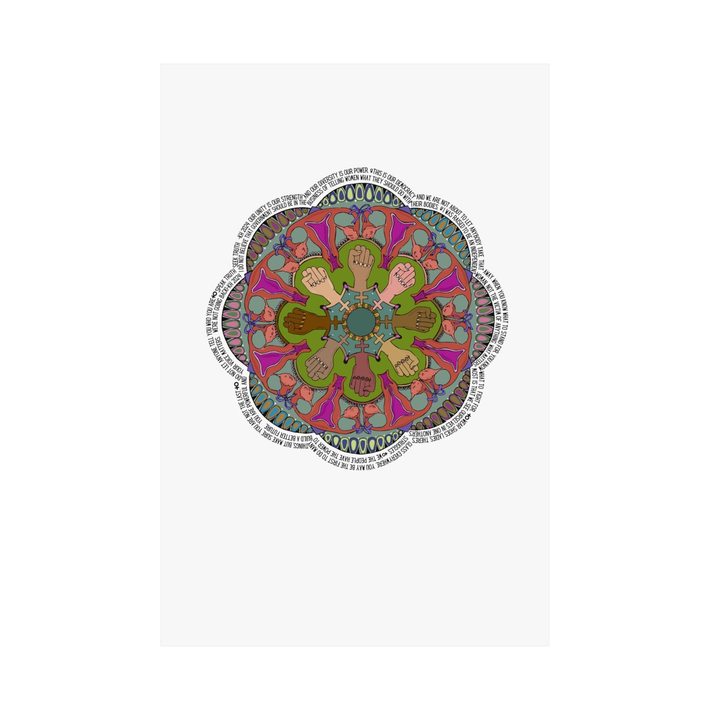 "We're Not Going Back" Mandala Matte Vertical Poster