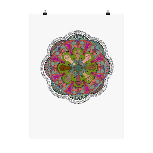 "We're Not Going Back" Mandala Matte Vertical Poster