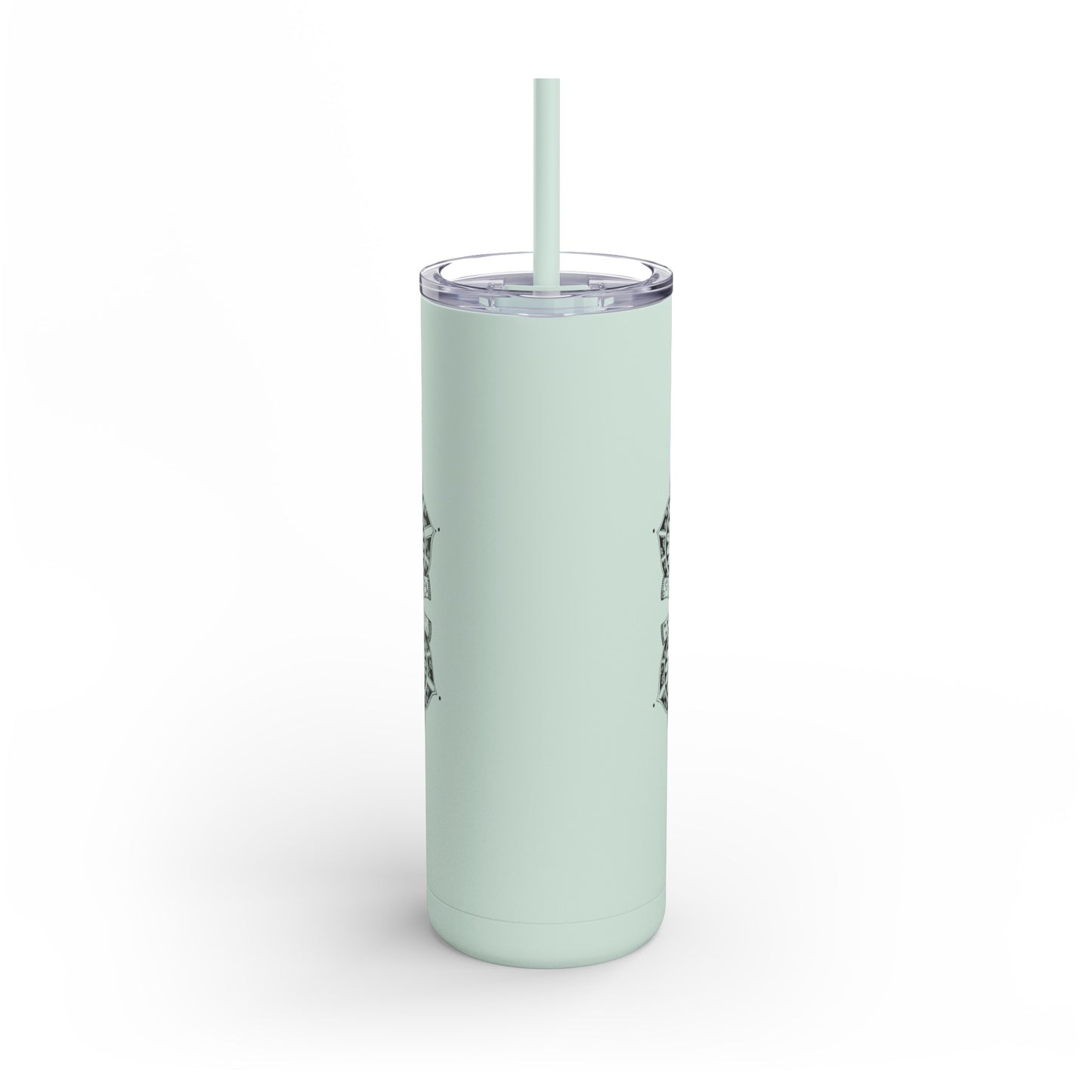 Extra Lucky, Maars Maker Skinny Matte Tumbler, 20oz Seaglass, Dusty Blue, Dusty Rose