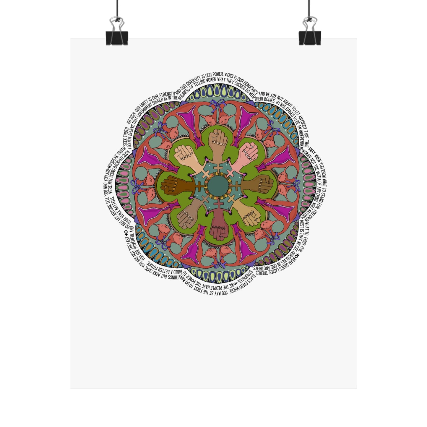 "We're Not Going Back" Mandala Matte Vertical Poster