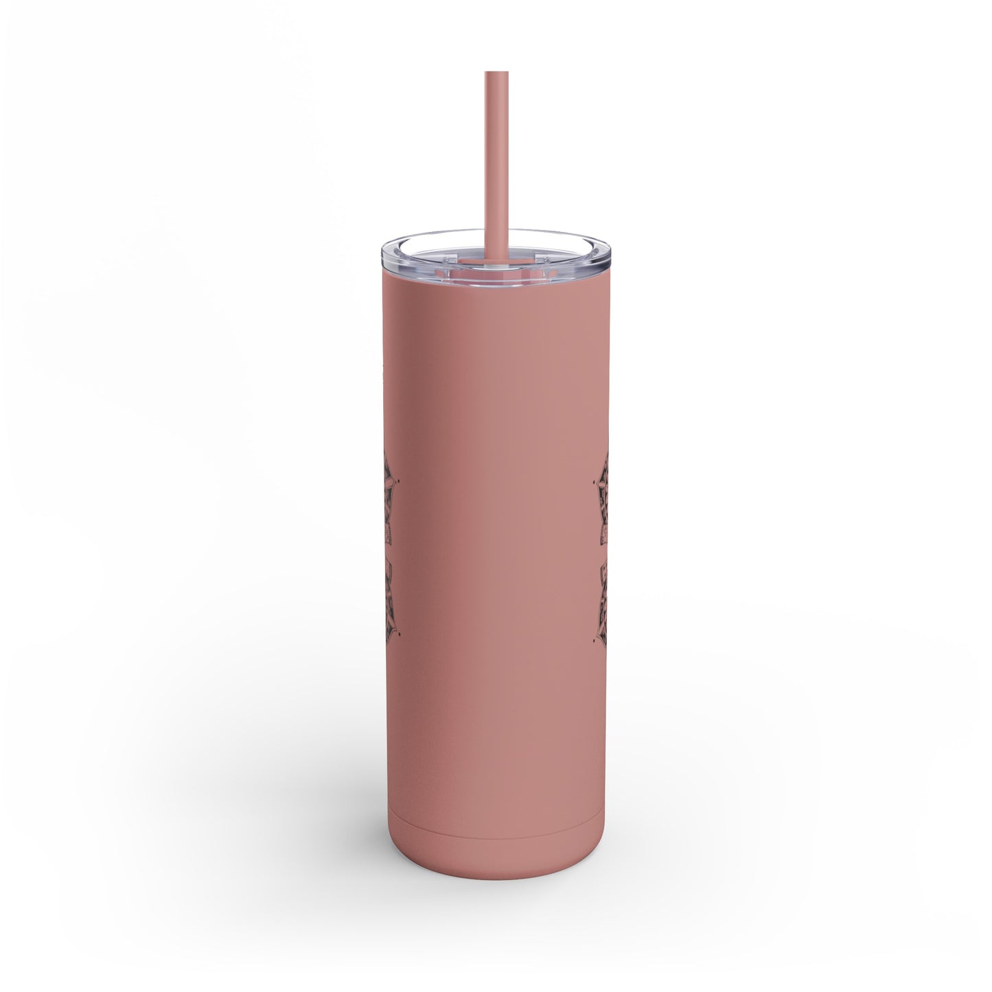 Extra Lucky, Maars Maker Skinny Matte Tumbler, 20oz Seaglass, Dusty Blue, Dusty Rose