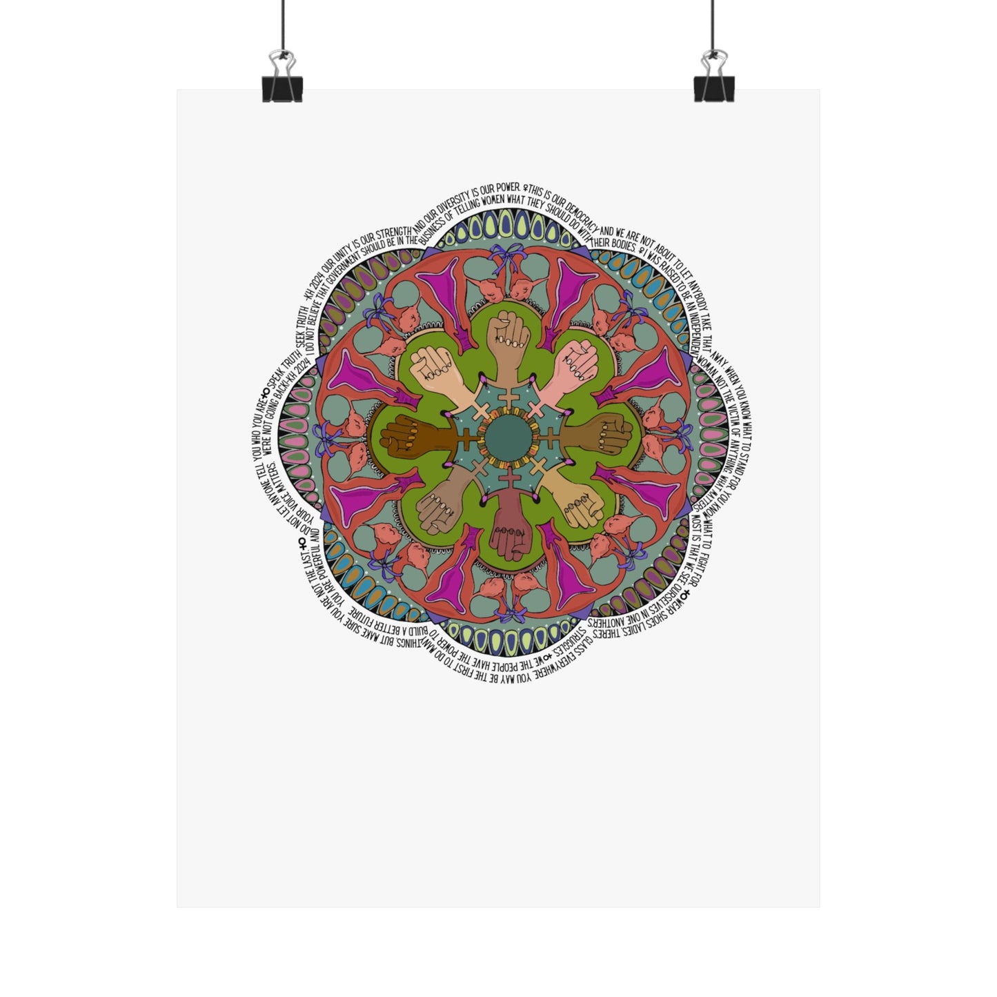 "We're Not Going Back" Mandala Matte Vertical Poster