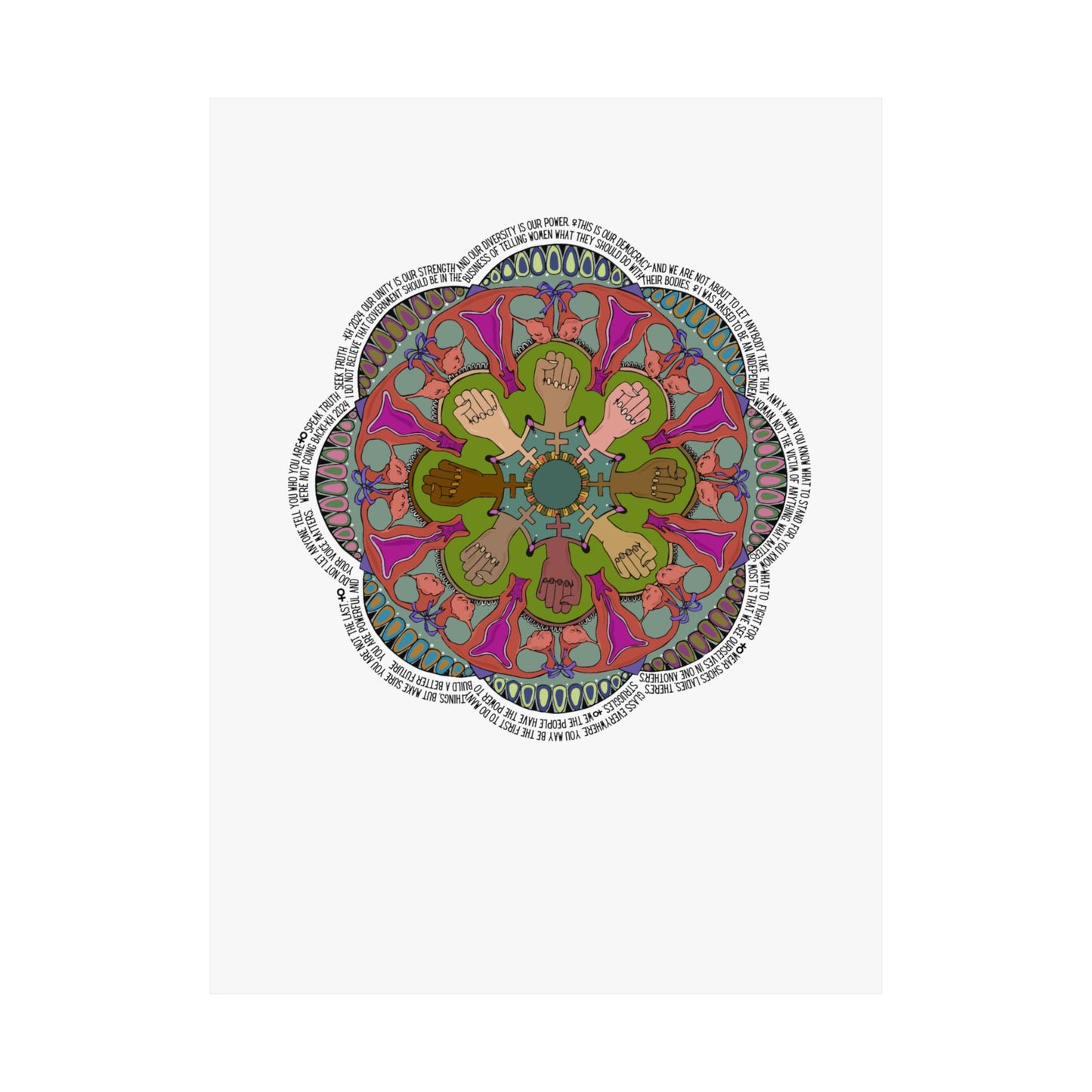 "We're Not Going Back" Mandala Matte Vertical Poster