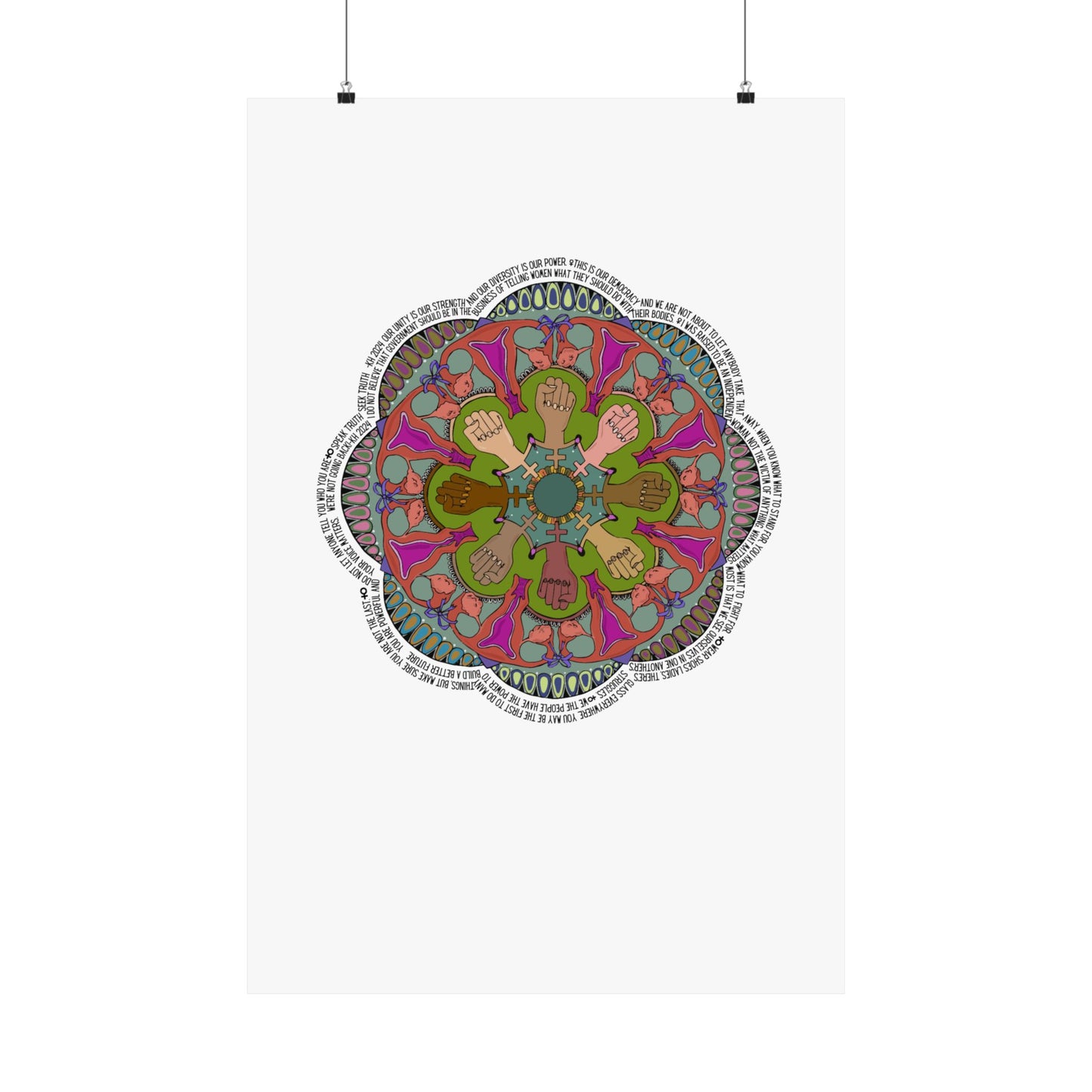 "We're Not Going Back" Mandala Matte Vertical Poster